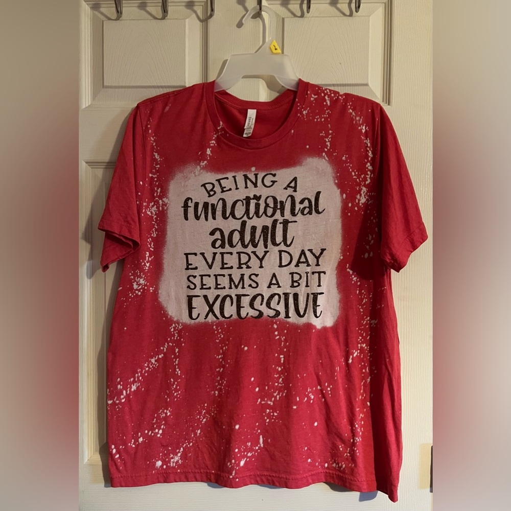 Bella canvas bleached tee, tshirt, size 2XL, reddish coral